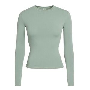 SKIMS LONG SLEEVE T-SHIRT | COLOR: MINERAL | XS